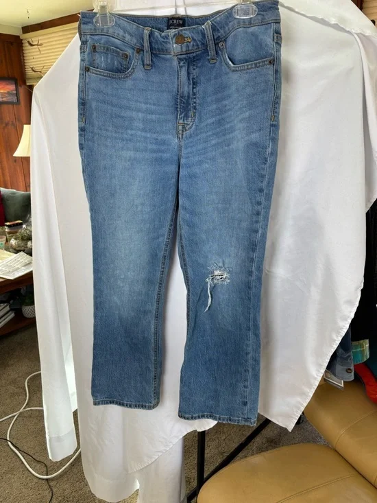 J. Crew Classic High-Rise Flare Crop Leg Jeans in Medium Blue Women’s 27P - Picture 6 of 6